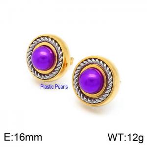 SS Gold-Plating Earring - KE99166-Z