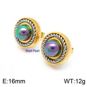 SS Gold-Plating Earring - KE99167-Z