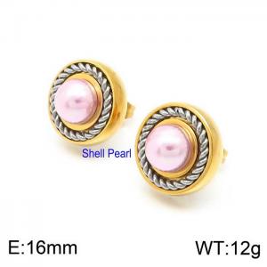 SS Gold-Plating Earring - KE99168-Z