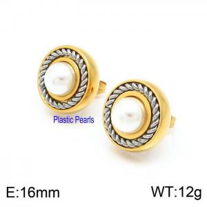 SS Gold-Plating Earring - KE99170-Z