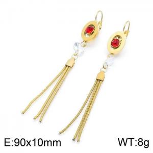 Stainless Steel Stone&Crystal Earring - KE99461-PY