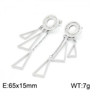 Stainless Steel Stone&Crystal Earring - KE99465-PY