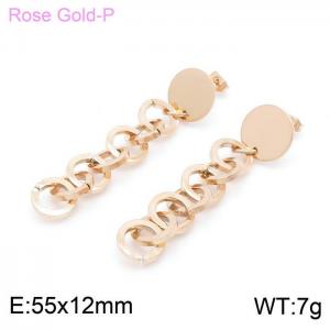 SS Rose Gold-Plating Earring - KE99708-YX