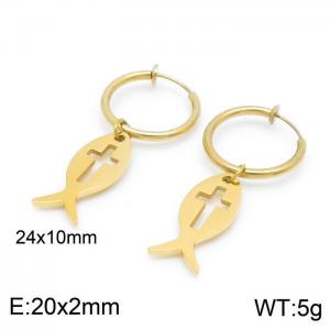 SS Gold-Plating Earring - KE99747-Z