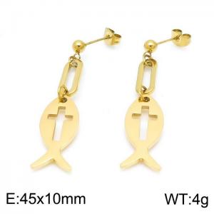 SS Gold-Plating Earring - KE99859-Z