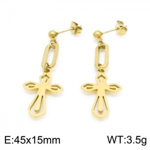 SS Gold-Plating Earring - KE99865-Z