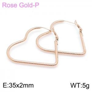 SS Rose Gold-Plating Earring - KE99936-KFC