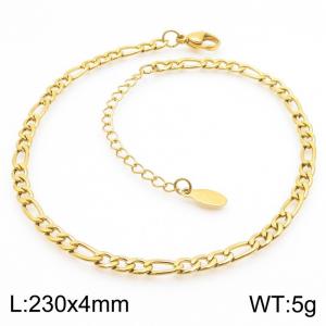 Popular gold 4mm NK chain three to one titanium steel ankle chain - KJ3771-Z