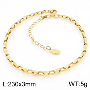 Personalized creative gold 3mm box chain titanium steel foot chain - KJ3773-Z