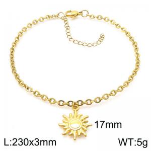 Fashionable and minimalist stainless steel bracelet paired with a small sun pendant - KJ3800-Z