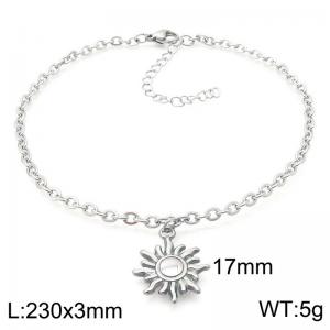 Fashionable and minimalist stainless steel bracelet paired with a small sun pendant - KJ3801-Z