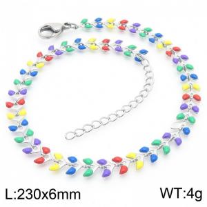 Fashionable Ins style stainless steel colorful fish tail splicing ankle chain - KJ3889-Z