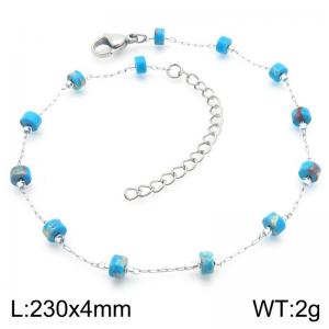 Fashionable Ins style stainless steel colored rice bead chain foot chain - KJ3897-Z