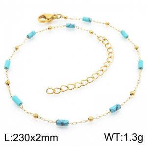 Fashionable Ins style stainless steel colored rice bead chain foot chain - KJ3899-Z