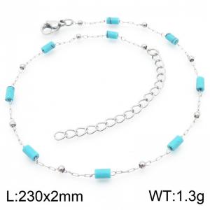 Fashionable Ins style stainless steel colored rice bead chain foot chain - KJ3900-Z