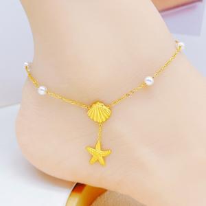 Gold-Plating Anklets - KJ4492-SXSJ