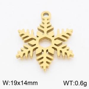 Gold Plated Stainless Steel Delicate Snowflake Charm - KLJ8364-Z