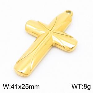 Titanium steel gold-plated cross DIY pendant - KLJ8702-Z