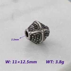 11X12.5mm Stainless Steel Bead Accessories With Triangular Pattern Texture Luck Jewelry - KLJ9049-KJX