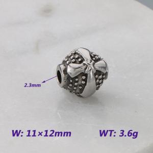 11X12MM Stainless Steel Bead Accessories With Cross Pattern Texture Luck Jewelry - KLJ9050-KJX