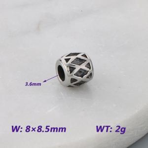 8x8.5mm Stainless Steel Bead Accessories With Polygonal Texture Pattern Texture Luck Jewelry - KLJ9052-KJX