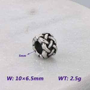 10X6.5MM Stainless Steel Bead Accessories With Woven Belt Texture Pattern Texture Luck Jewelry - KLJ9055-KJX