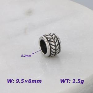 9.5X6MM Stainless Steel Bead Accessories With Ear of Rice Texture Pattern Texture Luck Jewelry - KLJ9056-KJX