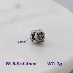 6.5X5.5MM Stainless Steel Bead Accessories With Petal Texture Pattern Texture Luck Jewelry - KLJ9059-KJX