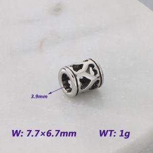 7.7X6.7MM Stainless Steel Bead Accessories With Heart Hollow Out Texture Pattern Texture Luck Jewelry - KLJ9062-KJX