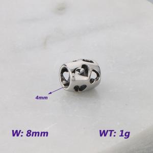 8MM Stainless Steel Bead Accessories With Heart Hollow Out Texture Pattern Texture Luck Jewelry - KLJ9063-KJX