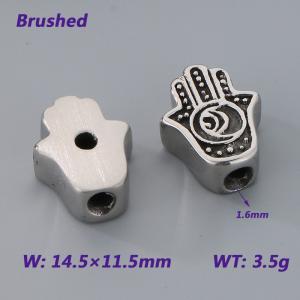 14.5X11.5MM Stainless Steel Bead Accessories With Brushed Palm Texture Pattern Texture Luck Jewelry - KLJ9064-KJX