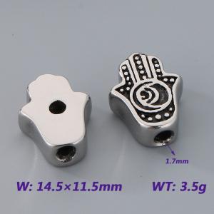 14.5X11.5MM Stainless Steel Bead Accessories With Shiny Palm Texture Pattern Texture Luck Jewelry - KLJ9065-KJX