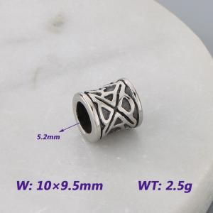 10X9.5MM Stainless Steel Round bead shape Accessories Polygon Pattern Texture Luck Jewelry - KLJ9074-KJX