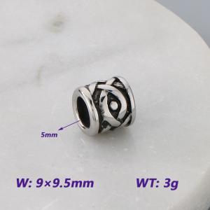 9X9.5MM Stainless Steel Round bead shape Accessories Polygon Pattern Texture Luck Jewelry - KLJ9075-KJX