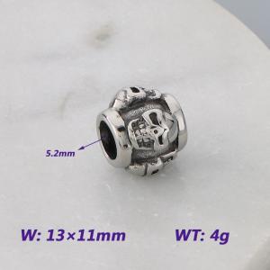 13X11MM Stainless Steel Round bead shape Accessories SKULL Pattern Texture Luck Jewelry - KLJ9077-KJX