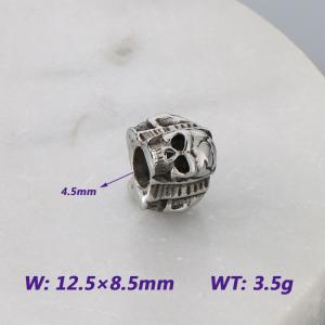 12.5X8.5MM Stainless Steel Round bead shape Accessories SKULL Pattern Texture Luck Jewelry - KLJ9079-KJX