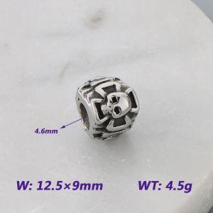 12.5X9MM Stainless Steel Round bead shape Accessories SKULL Pattern Texture Luck Jewelry - KLJ9080-KJX