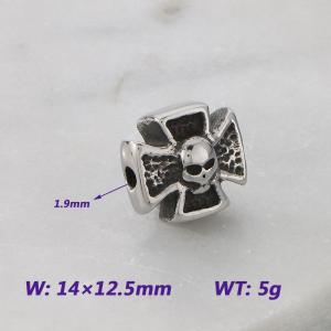 14X12.5MM Stainless Steel Round bead shape Accessories SKULL Pattern Texture Luck Jewelry - KLJ9082-KJX