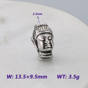 13.5X9.5MM Stainless Steel Round bead shape Accessories Buddha Head Pattern Texture Luck Jewelry - KLJ9084-KJX