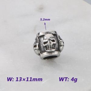 13X11MM Stainless Steel Round bead shape Accessories SKULL Pattern Texture Luck Jewelry - KLJ9086-KJX