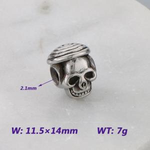 11.5X14MM Stainless Steel Round bead shape Accessories SKULL Pattern Texture Luck Jewelry - KLJ9087-KJX