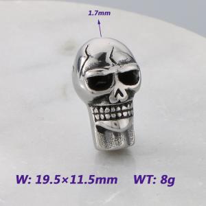 19.5X11.5MM Stainless Steel Round bead shape Accessories SKULL Pattern Texture Luck Jewelry - KLJ9088-KJX