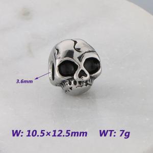 10.5X12.5MM Stainless Steel Round bead shape Accessories SKULL Pattern Texture Luck Jewelry - KLJ9089-KJX