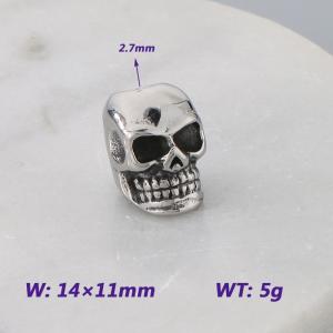 14X11MM Stainless Steel Round bead shape Accessories SKULL Pattern Texture Luck Jewelry - KLJ9091-KJX