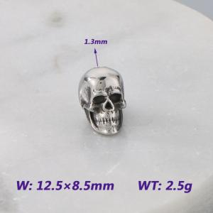 12.5X8.5MM Stainless Steel Round bead shape Accessories SKULL Pattern Texture Luck Jewelry - KLJ9092-KJX