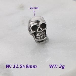 11.5X9MM Stainless Steel Round bead shape Accessories SKULL Pattern Texture Luck Jewelry - KLJ9093-KJX