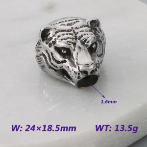 24X18.5MM Stainless Steel Round bead shape Accessories Tiger Head Pattern Texture Luck Jewelry - KLJ9099-KJX