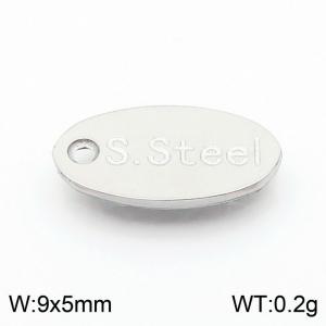 5mm Simple Oval Stainless Steel Silver Tail Tag - KLJ9148-Z