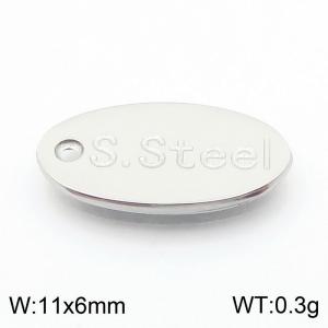 6mm Simple Oval Stainless Steel Silver Tail Tag - KLJ9149-Z