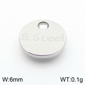 6mm Simple Round Stainless Steel Silver Tail Tag - KLJ9152-Z